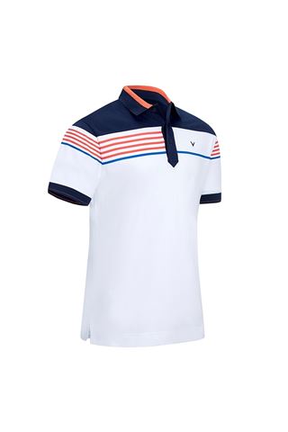 Picture of Callaway Zns Men's X Chest Stripe Block Polo Shirt - Bright White
