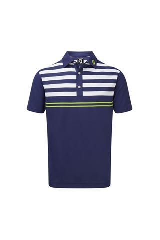 Picture of Footjoy zns  Men's Smooth Pique with Graphic Stripes - Twilight / White / Citrus
