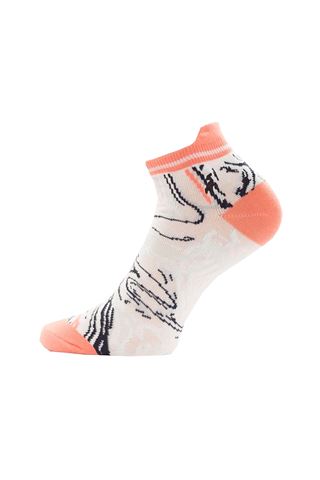 Picture of Green Lamb zns Ladies Patterned Golf Socks - 3 Pack - Coral / White