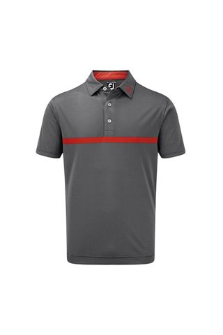 Picture of Footjoy zns Engineered Nailhead Jacquard Polo - Navy / Scarlett