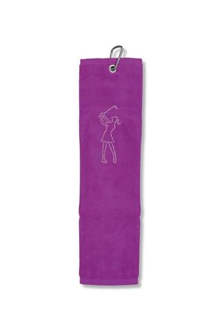 Picture of Surprizeshop ZNS Crystal Golf Tri-fold Towel - Lady Golfer