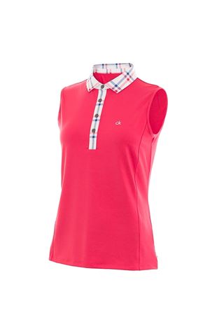 Picture of Calvin Klein zns Heritage Sleeveless Polo - Punch Pink