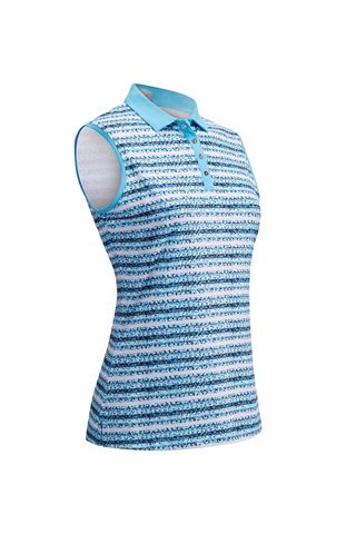 Picture of Callaway zns  Crystal Stripe Printed Sleeveless Polo Shirt - River Blue