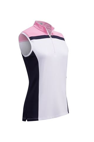 Picture of Callaway zns Ladies 3 Colour Block Sleeveless Polo Shirt - Fuchsia Pink