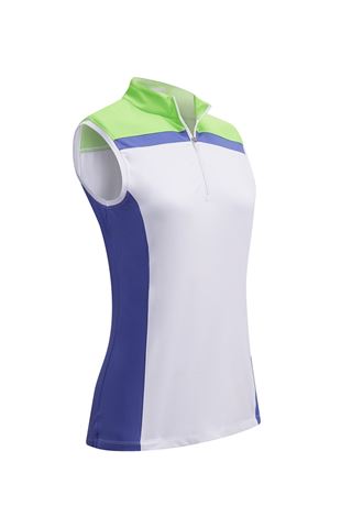 Picture of Callaway zns 3 Colour Block Sleeveless Polo Shirt - Amparo Blue / Jasmine Green