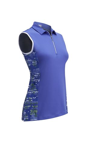 Show details for Callaway zns Stainglass Floral Sleeveless Polo Shirt - Amparo Blue