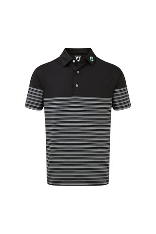 Picture of Footjoy zns  Stretch Lisle Multi Pinstripe Polo Shirt - Black