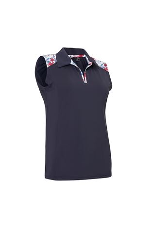 Show details for Abacus Ladies Cherry Sleeveless Polo Shirt - Navy 300