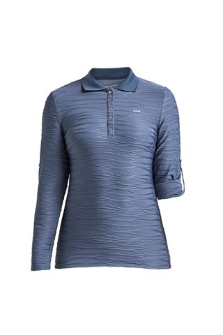Picture of Rohnisch zns Ladies Wave Long Sleeve Polo Shirt - Dusty Blue
