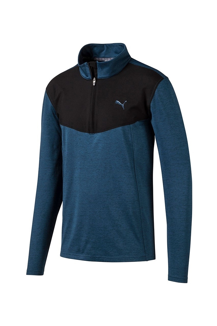 Picture of Puma Golf zns Men's Preston 1/4 Zip Sweater - Gibralter Sea Heather