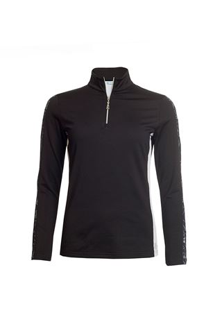 Picture of Green Lamb zns Ladies Remy Half Zip Side Panel Top - Black / White