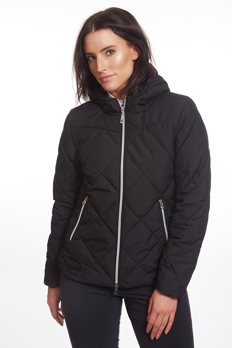 Picture of Green Lamb zns Ladies Jules Quilted Jacket with Hood - Black