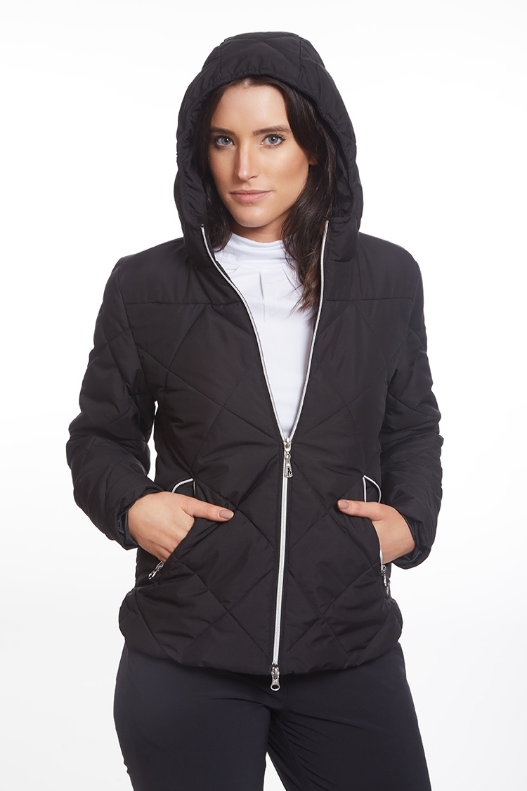 Picture of Green Lamb zns Ladies Jules Quilted Jacket with Hood - Black
