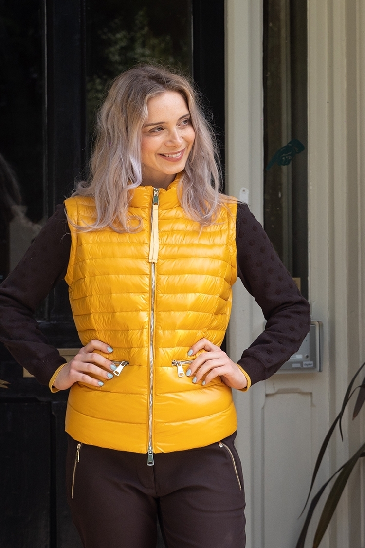Picture of Swing out Sister Ladies Eloise Water Repellant Jacket / Gilet - Mellow Gold