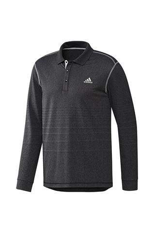 Picture of adidas Golf Men's Long Sleeve Thermal Polo Shirt - Black Heather