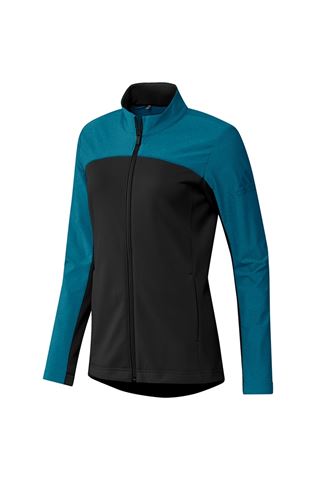 Picture of adidas zns Golf Ladies Go To Full Zip Jacket - Black / Active Teal