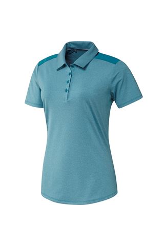 Picture of adidas Golf zns Ladies Ultimate Heather Short Sleeve Polo Shirt - Active Teal Mel