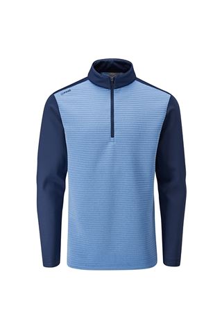 Picture of Ping  zns Golf Phaser Half Zip Fleece Golf Top - Vista Blue Marl / Oxford Blue