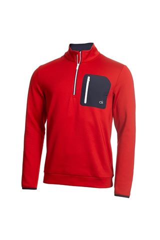 Picture of Calvin Klein zns Men's Golf Voyage Half Zip Sweater - Red