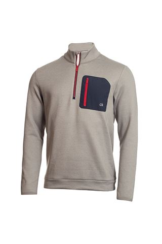 Picture of Calvin Klein zns Men's Golf Voyage Half Zip Sweater - Grey Marl