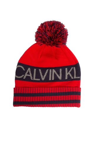 Picture of Calvin Klein zns Men's Golf Quadrant Bobble Hat - Red