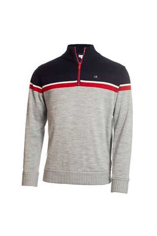 Picture of Calvin Klein ZNS Men's Golf Compass Lined Sweater - Grey / Navy