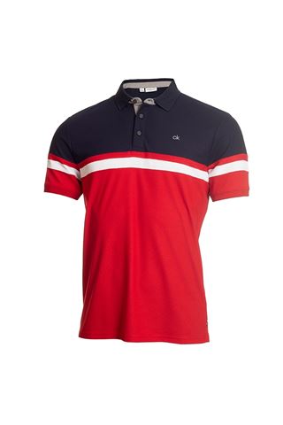Picture of Calvin Klein zns Men's Golf Pendant Polo Shirt - Red / Navy