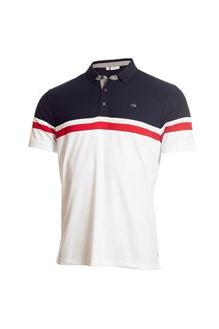 Picture of Calvin Klein ZNS Men's Golf Pendant Polo Shirt - White / Navy