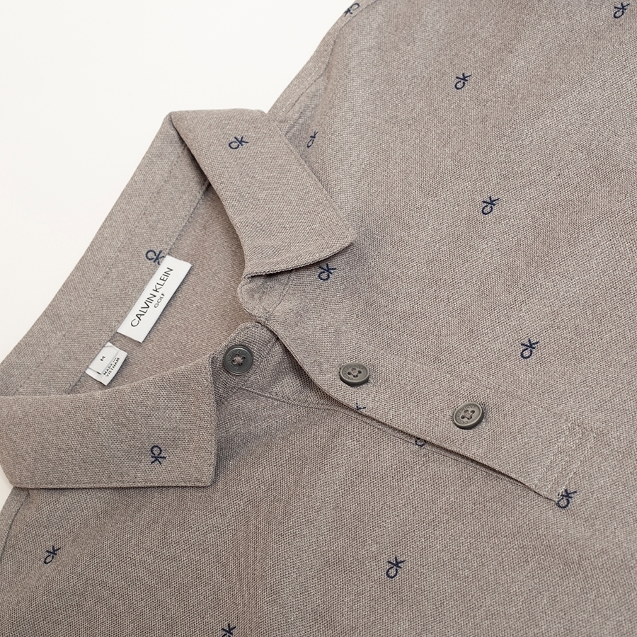 Picture of Calvin Klein Men's Golf Monogram Polo Shirt - Grey Marl
