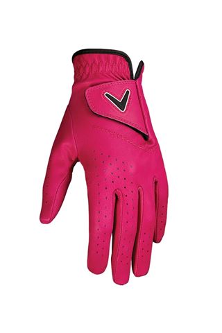 Picture of Callaway zns Ladies Opti Colour Leather Palm Golf Glove - Pink