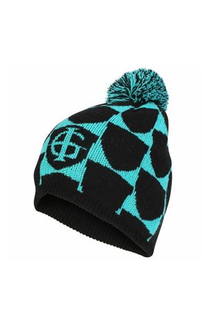 Show details for Island Green Ladies Knitted Beanie Bobble Hat - Black