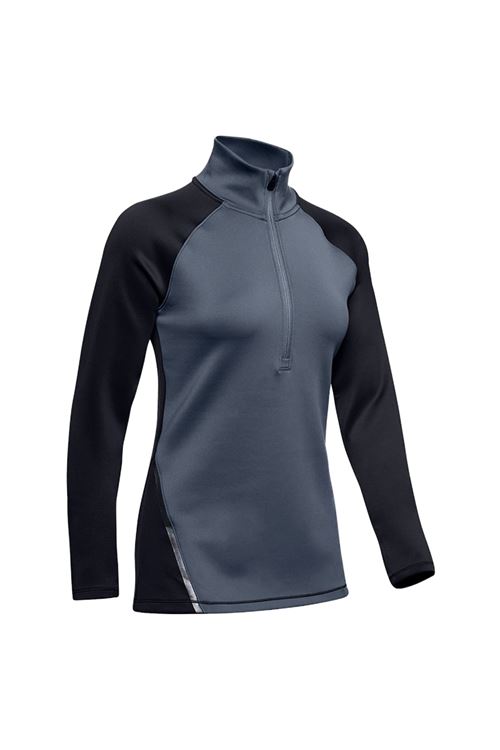 Under Armour UA Ladies Coldgear 1/2 Zip Colour Block Top - Black