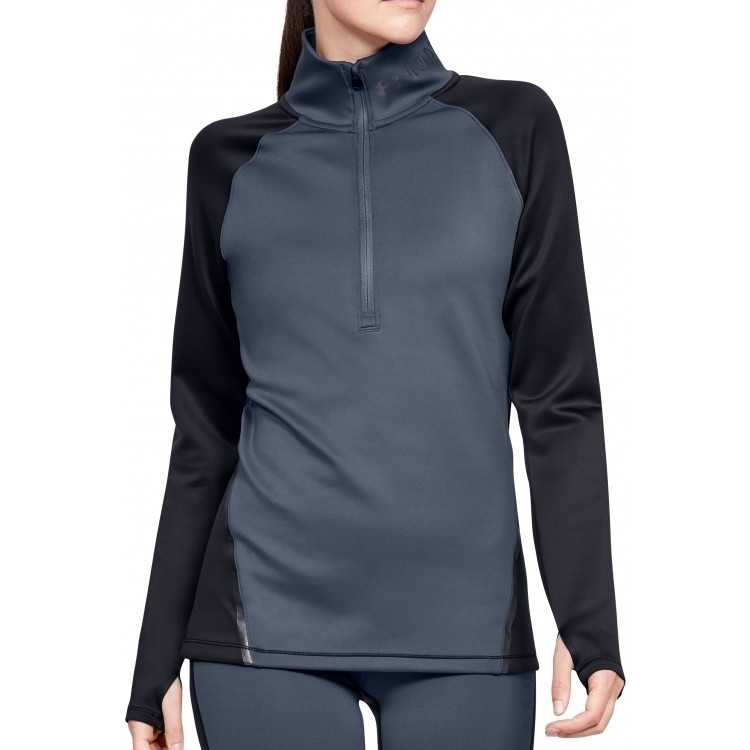 Picture of Under Armour zns UA Ladies Coldgear 1/2 Zip Colour Block Top - Black 001