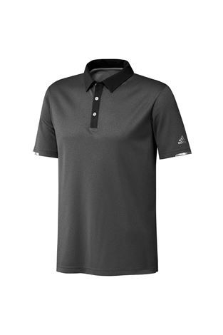 Show details for adidas Men's Heat Ready Base Polo Shirt - Black Melange / Black