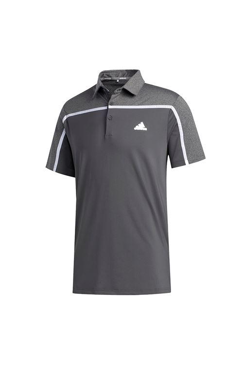 adidas Men's Ultimate 365 3 Stripe Polo Shirt - Grey Five / Black Melange -