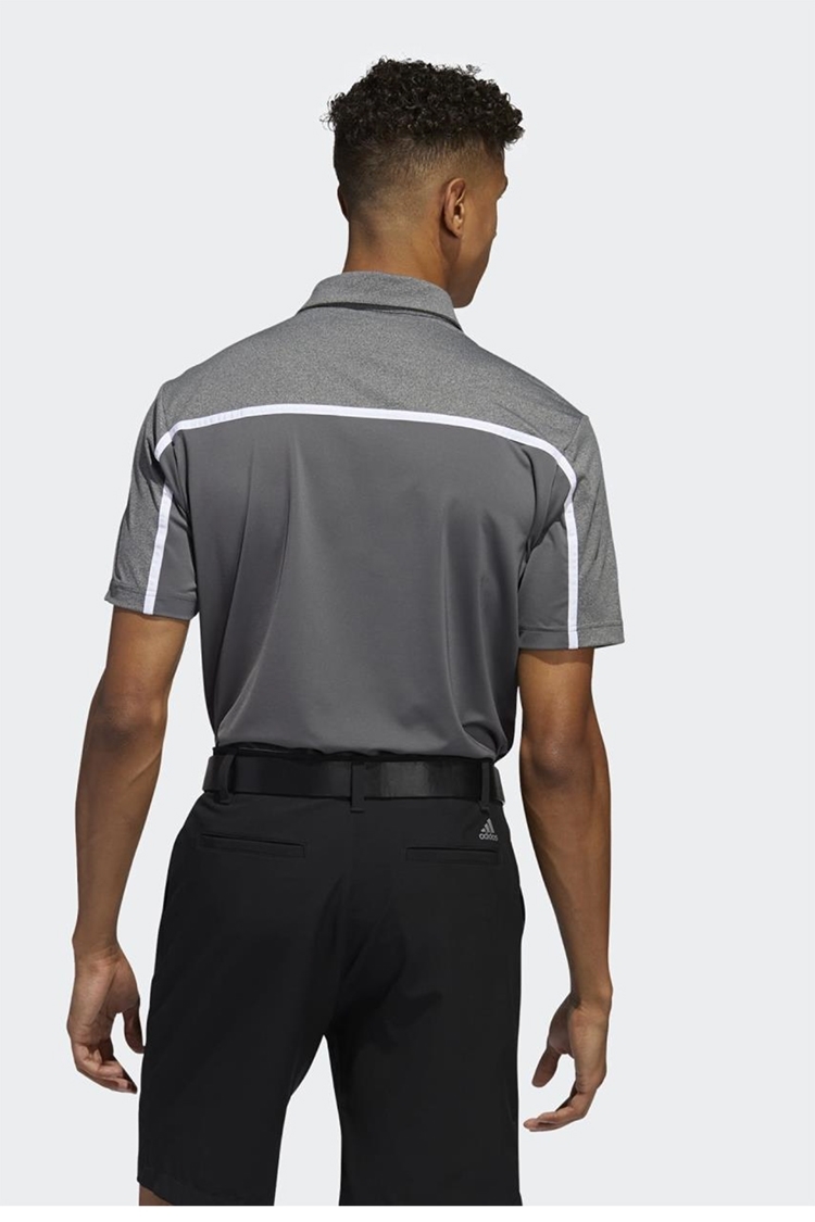 adidas Men's Ultimate 365 3 Stripe Polo Shirt - Grey Five / Black ...