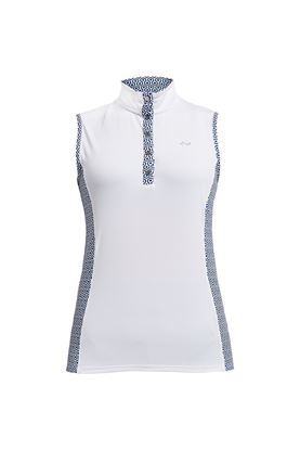 Show details for Rohnisch Ladies Bliss Sleeveless Polo Shirt - Geo Comb Blue
