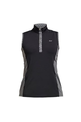 Picture of Rohnisch zns Ladies Bliss Sleeveless Polo Shirt - Geo Comb Black