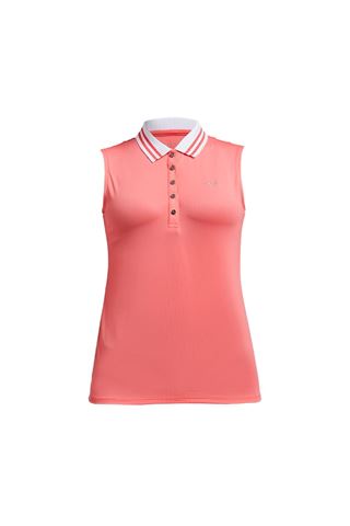 Picture of Rohnisch zns Ladies Stripe Sleeveless Polo Shirt - Sugar Coral