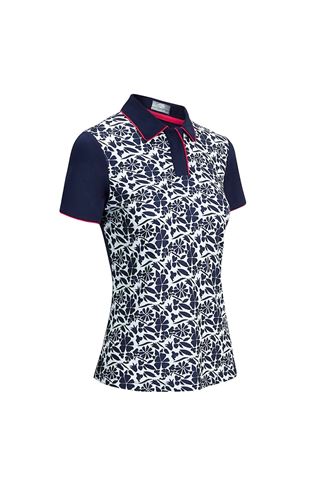 Picture of Callaway zns Ladies Floral Polo Shirt with Tipping - Peacoat