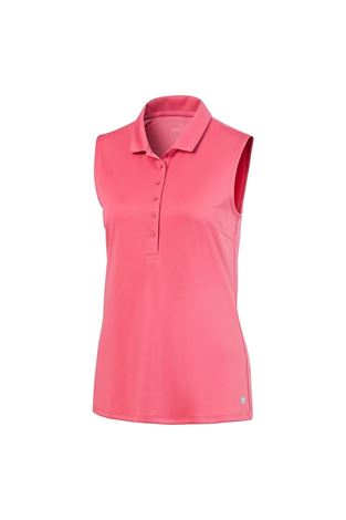 Show details for Puma Golf Ladies Rotation Sleeveless Polo Shirt - Rapture Rose 05