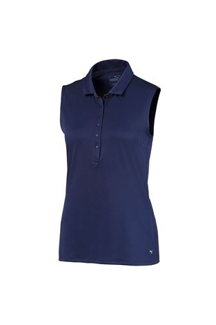 Show details for Puma Golf Ladies Rotation Sleeveless Polo Shirt - Peacoat