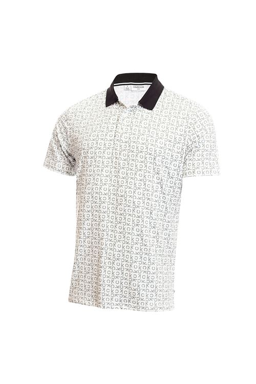 Calvin Klein Men's Geo CK Polo Shirt - White - CKMS20357