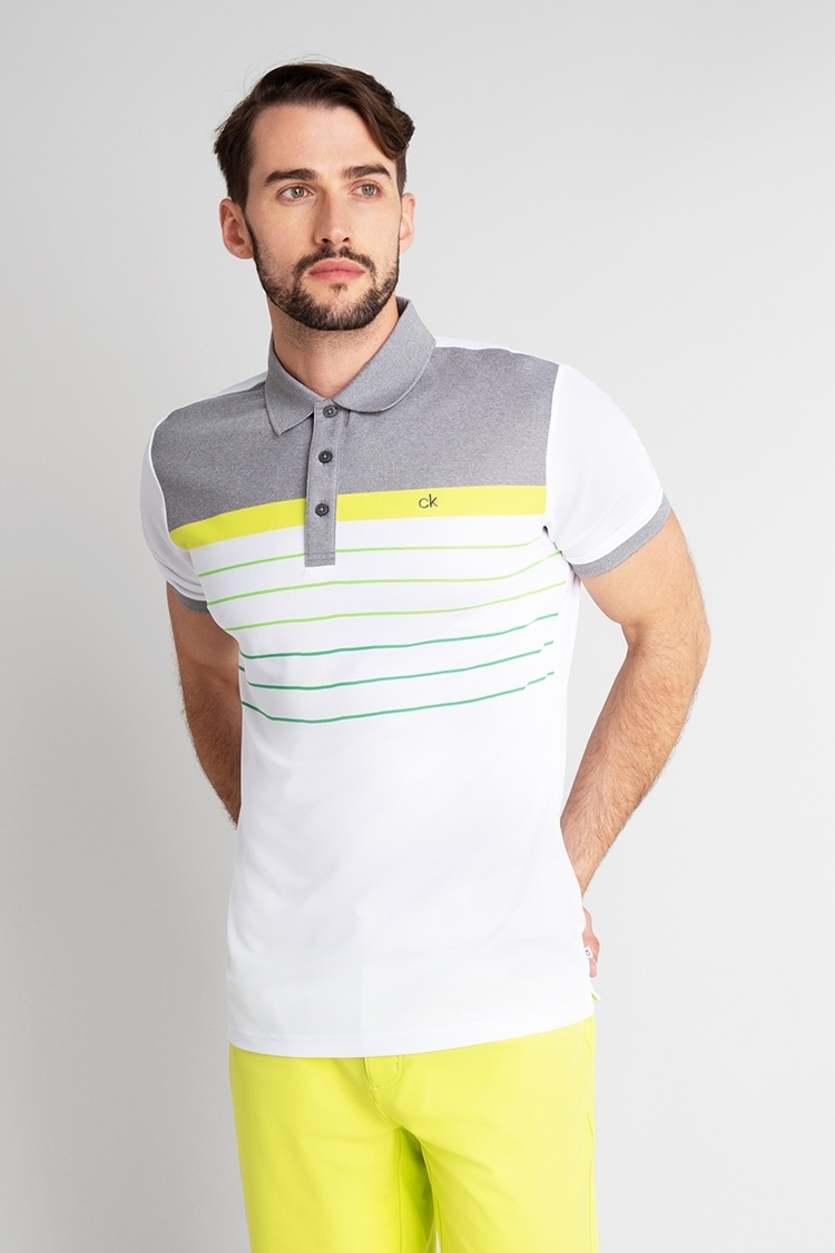 Picture of Calvin Klein Men's Flint Polo Shirt - White / Grey