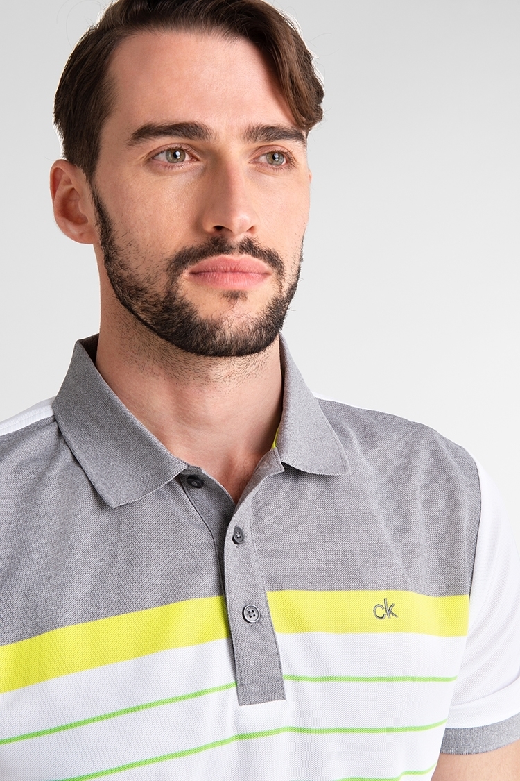 Calvin Klein Men's Flint Polo Shirt White / Grey CKMS20351