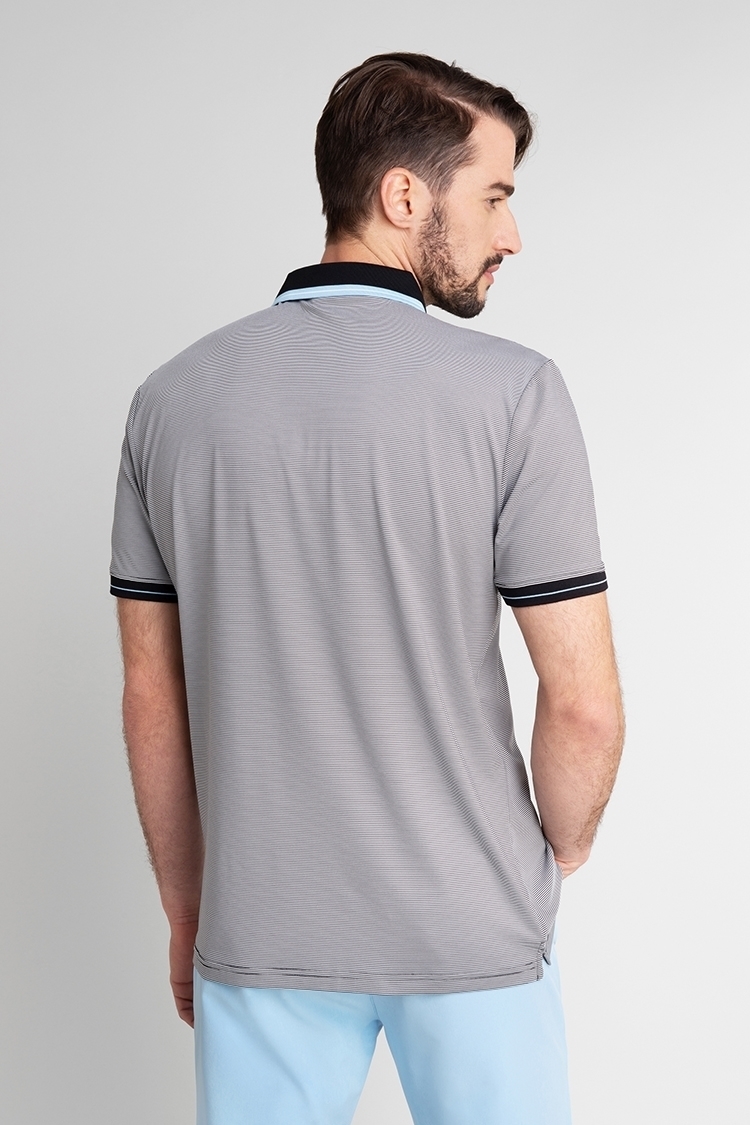 Picture of Calvin Klein Men's Blade Polo Shirt - Black / White - XXL Only