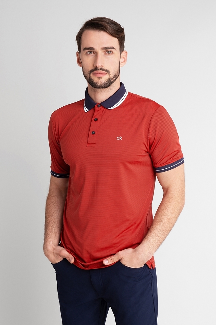 Calvin Klein Men's Blade Polo Shirt - Red / Navy - CKMS20352