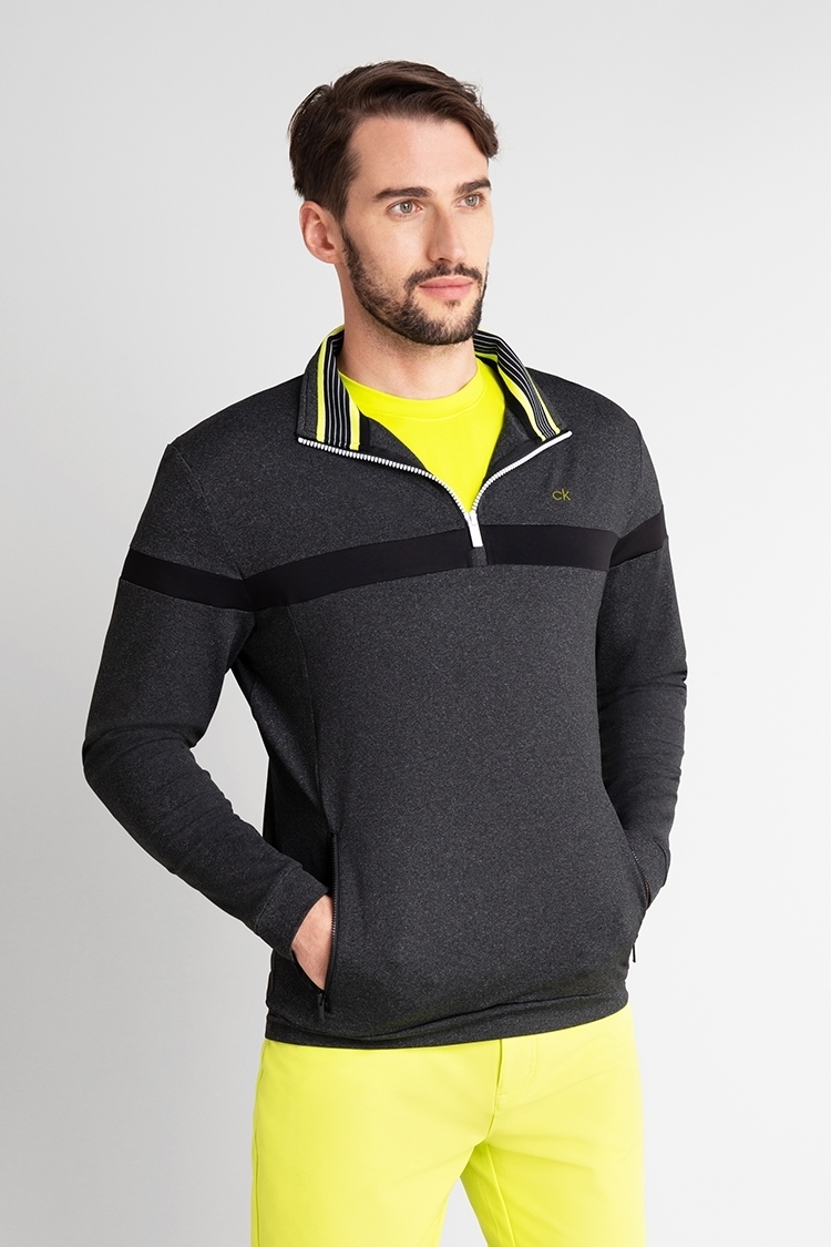 Picture of Calvin Klein zns Men's Scale Performance Half Zip - Grey Marl - Small Only