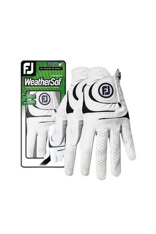 Show details for Footjoy Ladies Weather Sof Golf Glove - White / Black - TWIN PACK
