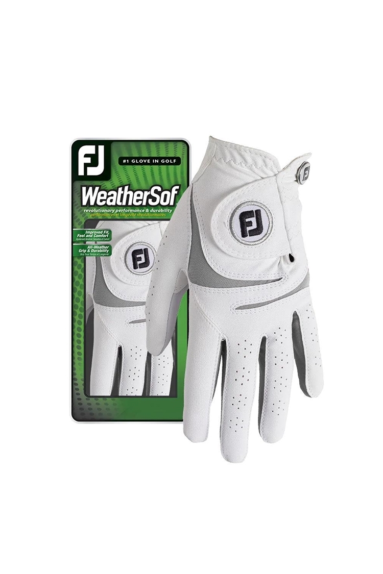 Picture of Footjoy Men's WeatherSof Golf Gloves - White / Grey